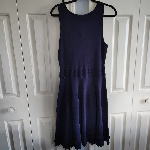 Eliza J Dark Navy Sleeveless A-Line Sweater Dress M - Picture 10 of 11
